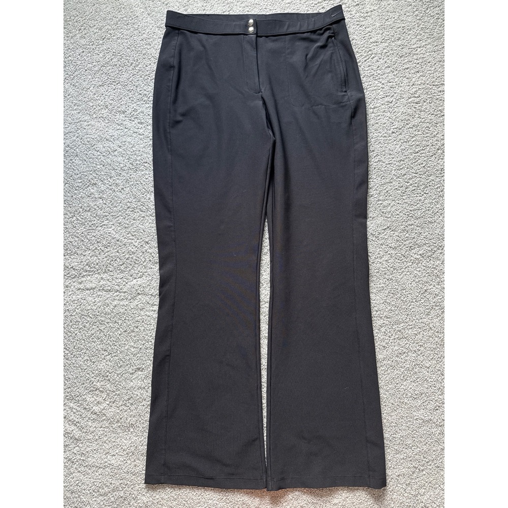 Nike Dri-FIT Womens Black Flared Athletic Golf Pants XL 16-18 Double Snap Zip